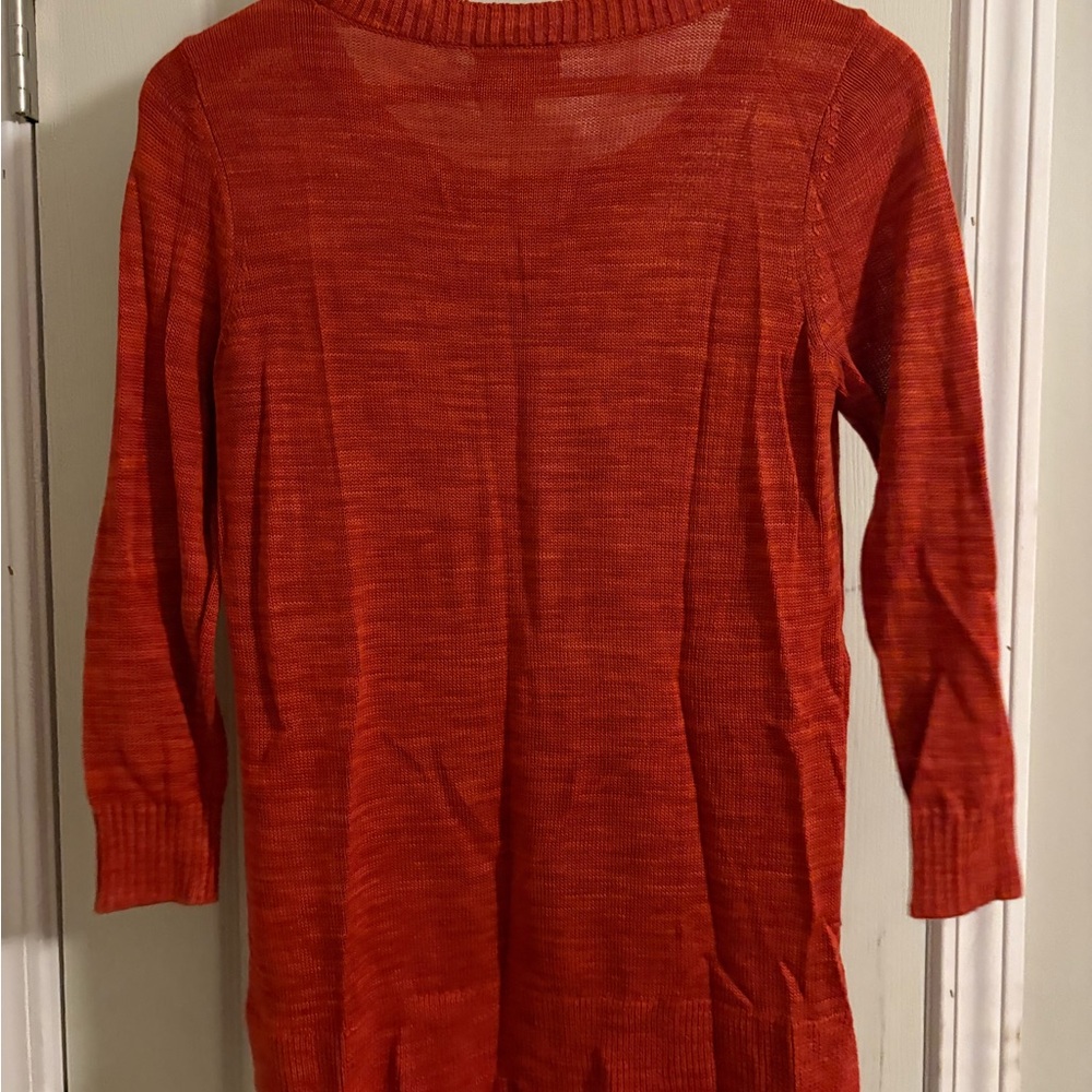LOFT Vibrant Red Textured sweater lightweight - Picture 2 of 3
